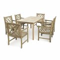 Vifah Renaissance Outdoor 7-piece Hand-scraped Wood Patio Dining Set with Extension Table V1294SET11